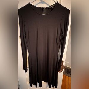 Black Long-Sleeve Fit & Flare Dress